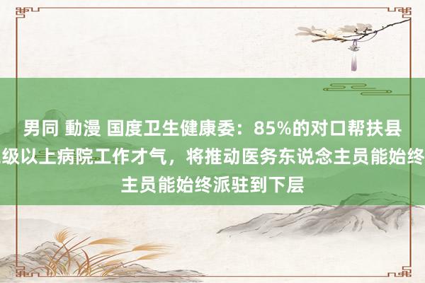 男同 動漫 国度卫生健康委：85%的对口帮扶县病院达到二级以上病院工作才气，将推动医务东说念主员能始终派驻到下层