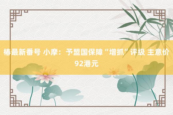 椿最新番号 小摩：予盟国保障“增抓”评级 主意价92港元