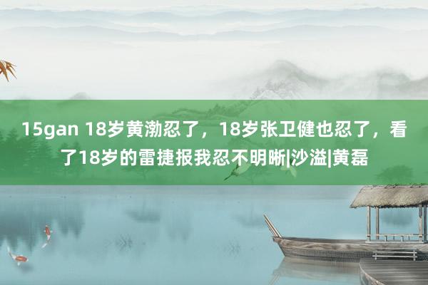 15gan 18岁黄渤忍了，18岁张卫健也忍了，看了18岁的雷捷报我忍不明晰|沙溢|黄磊