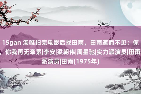 15gan 汤唯拍完电影后找田雨，田雨避而不见：你拍了这戏，你我再无牵累|李安|梁朝伟|周星驰|实力派演员|田雨(1975年)