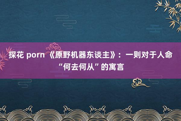 探花 porn 《原野机器东谈主》：一则对于人命“何去何从”的寓言